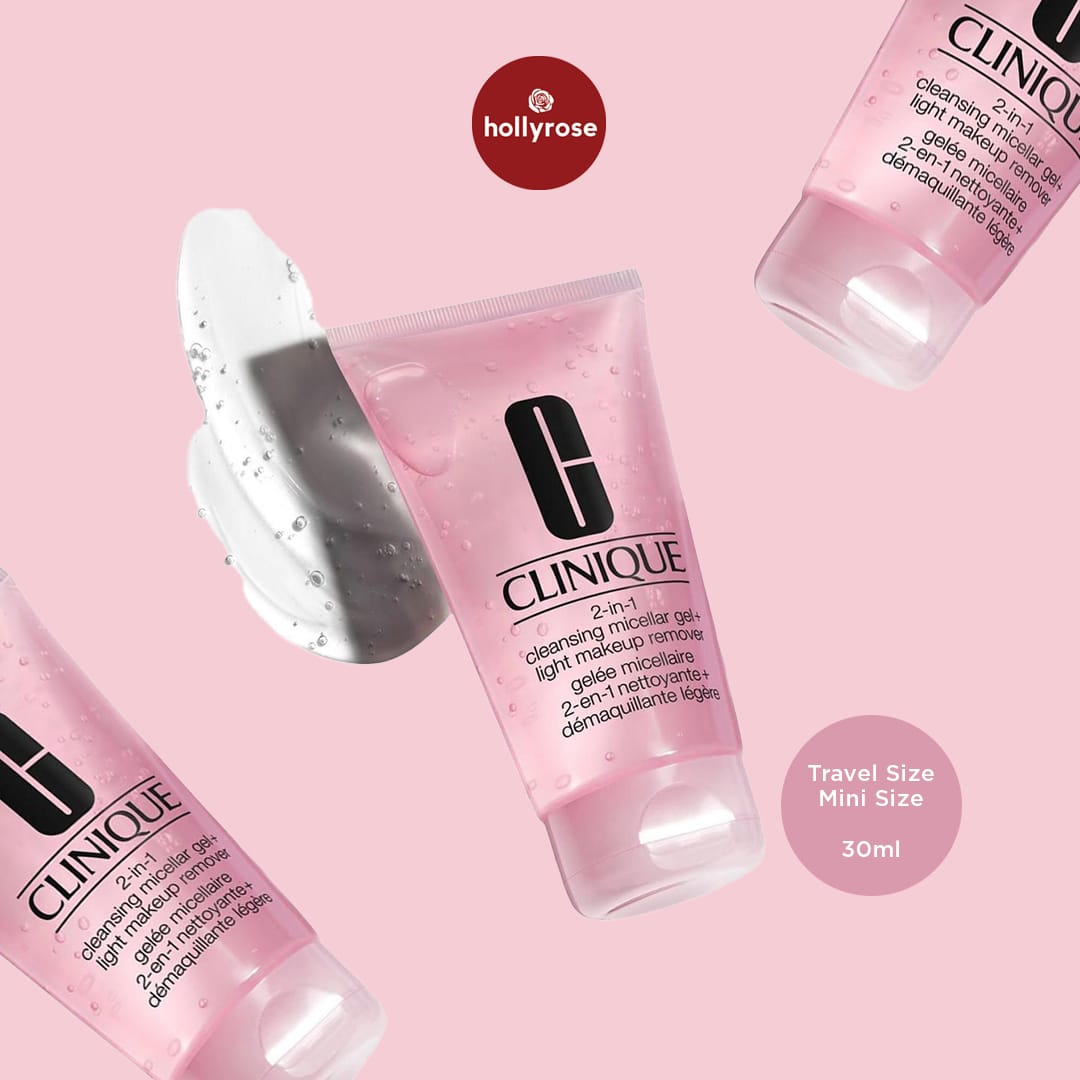 Clinique 2 in 1 Cleansing Micellar Gel + Light Makeup Remover Minisize - 30ml